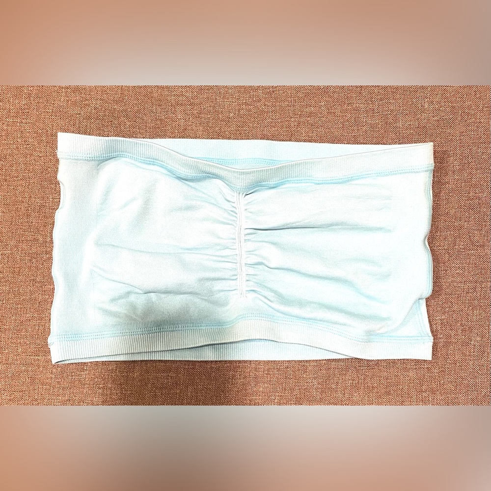 Baby blue bralette bandeau bra womens large cinched